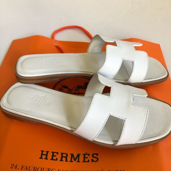 white oran hermes sandals